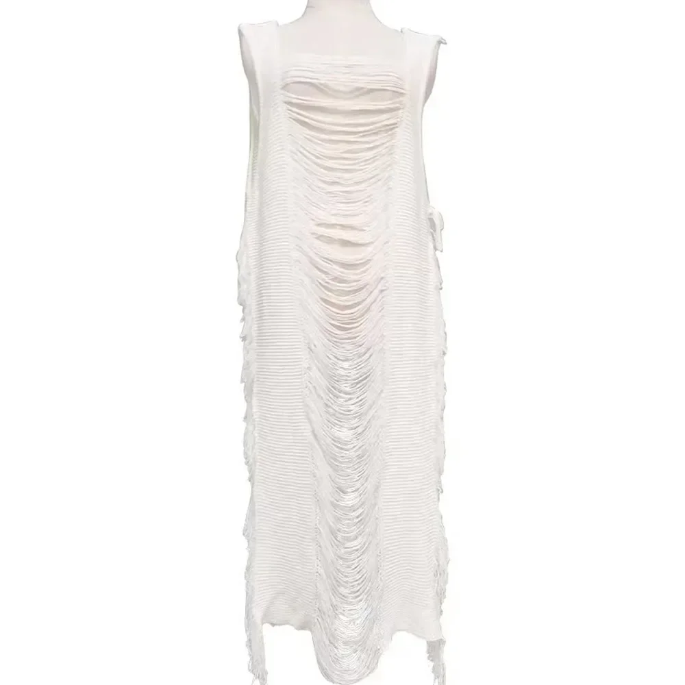 속이 빈 민소매 출산 비치 드레스 사이드 슬릿 임신 사진 비치 드레스