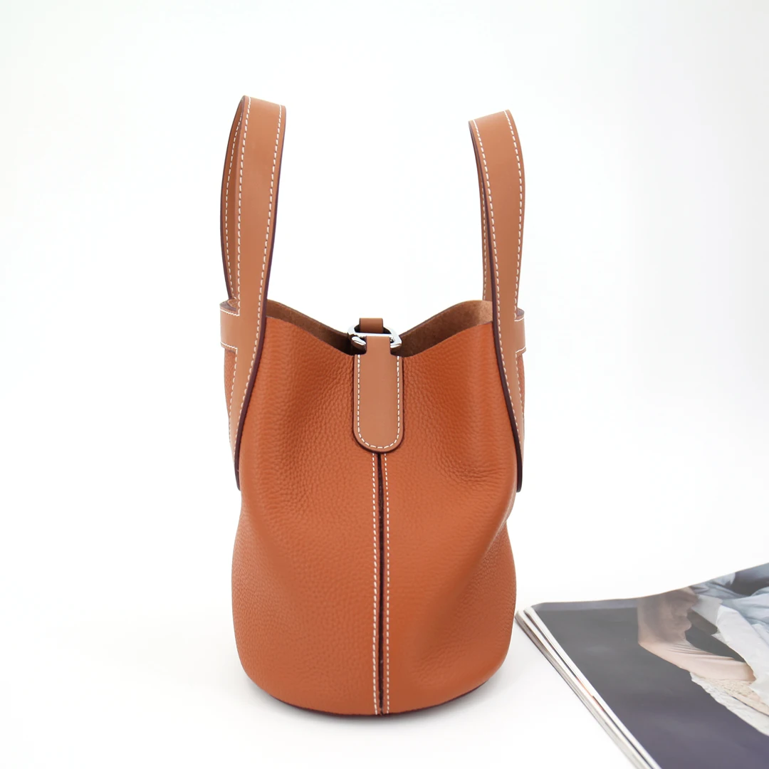 27cm Genuine Leather Crossbody Handbag Ladies Soft Top Layer Cowhide Single Shoulder Large Capacity New Models Advanced Sense