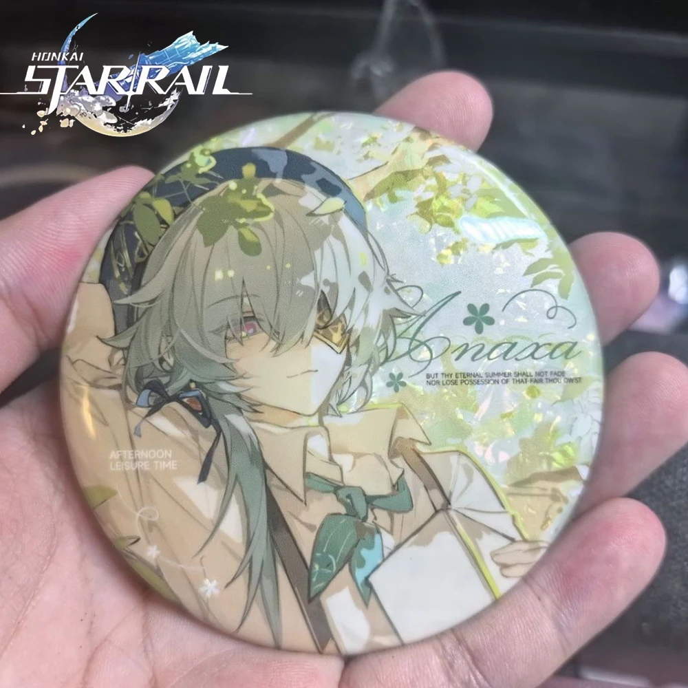 Gioco Honkai: Star Rail Afternoon Anaxa Cospaly Badge Borsa rotonda in metallo Decorazione Spille Spille da 58 mm Collezione unisex Puntelli