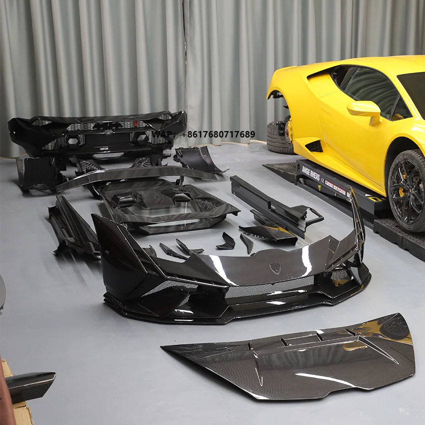 

Tecnica Style Dry Carbon Fiber Body Kit Car Bumper Hood Bonnet Wing Spoiler Side Skirts for Lambo Huracan LP580 LP610
