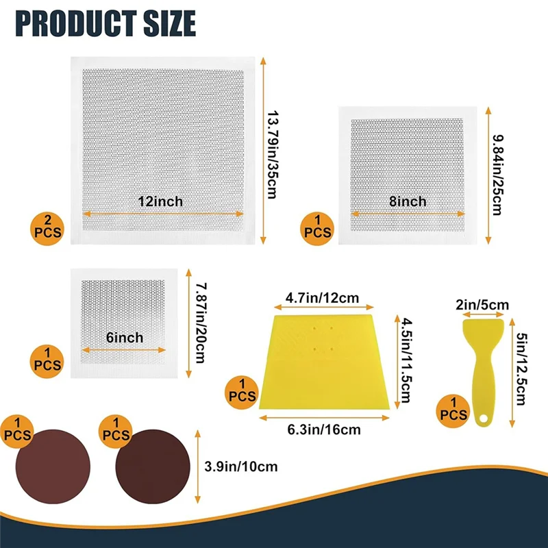 HLZS-6/8/12/12 Inch Dry Wall Patch Kits For Large Holes, 8Pack Drywall Repair Kit With Scraper& Sandpapers