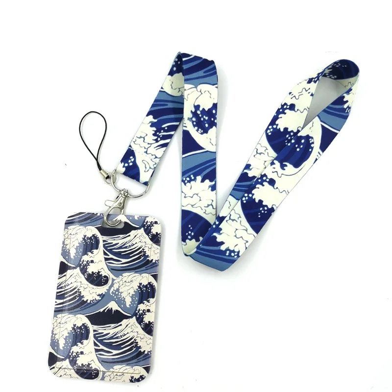 Vintage Kanagawa Hokusai Wave  Neck Strap Lanyard for keys lanyard card ID Holder Key Chain for Gifts