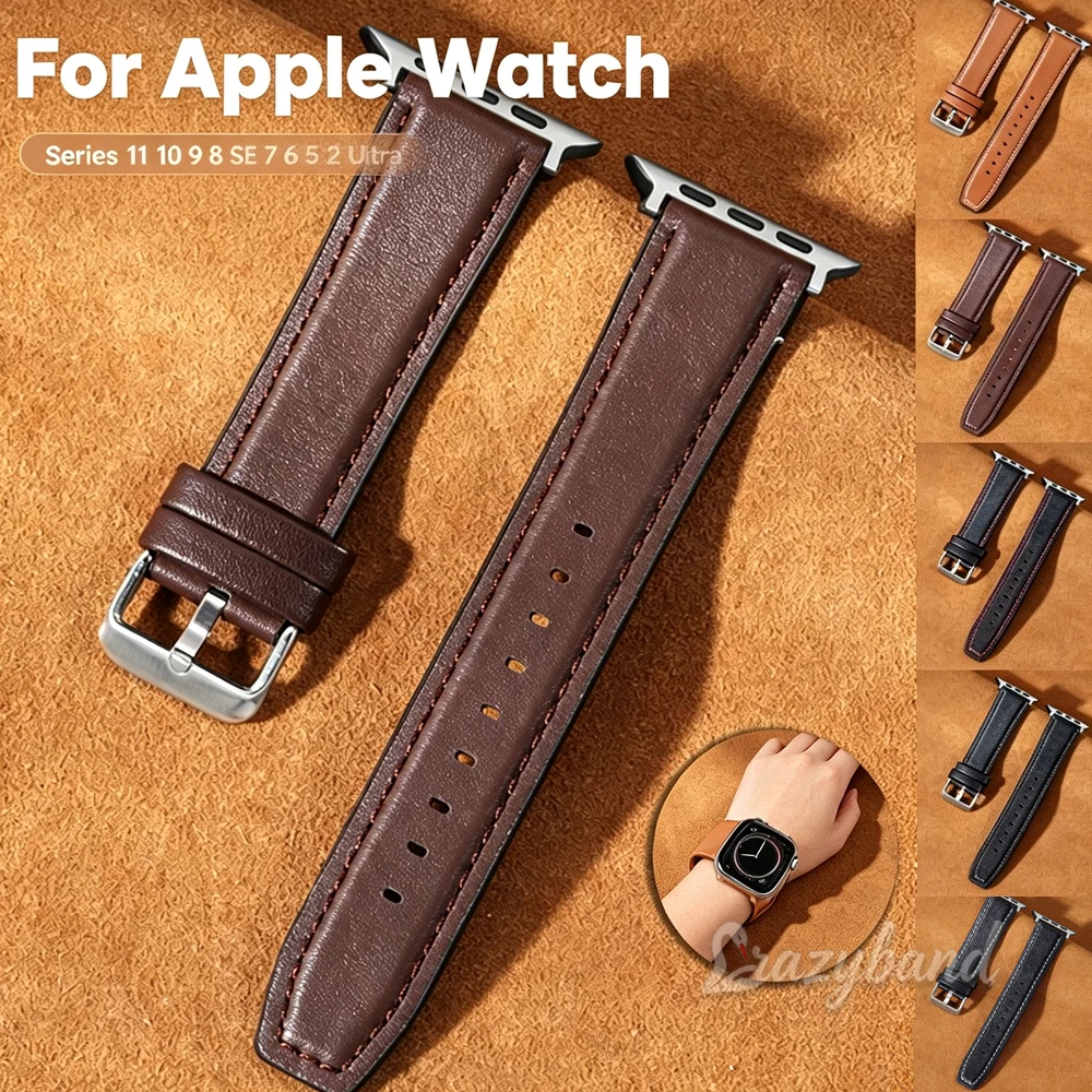 Leder-Silikonarmband für Apple Watch Band Ultra 3 49mm 11 10 9 8 7 38mm 45mm 41mm Hochwertig für IWatch Series 6SE5 44mm40mm