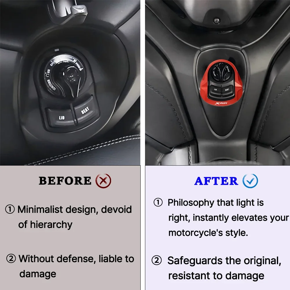 Motorcycle Accessories Electric Door Lock Trim Cover Door Striker Lgnition Switch For XMAX300 XMAX 300 X-MAX 2023 2024