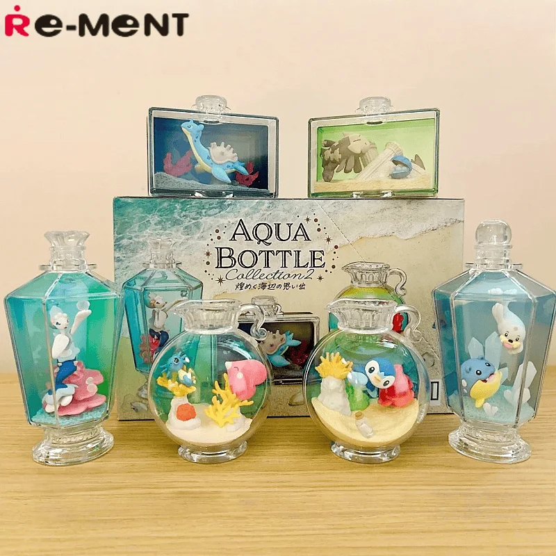 

Подлинная фигурка Pokemon Re-Ment Re-Ment Aqua Bottle Collection 2, бутылка для дрейфа Luvdisc Horsea Piplup Lapras, игрушка-сюрприз на день рождения