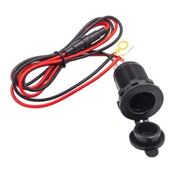 12V waterproof car cigarette lighter socket 60CM cable car boat motorcycle tractor power socket car accessories