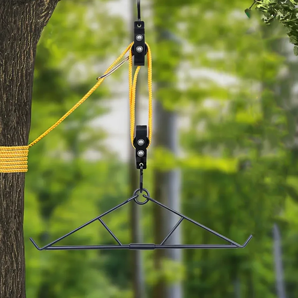 Max To 700 LBS Elk Hoist Pulley Lift System W/Gambrel Hunting Game Hanging Kit for Deer Carcass/Butcher Deer Hunting Accessories