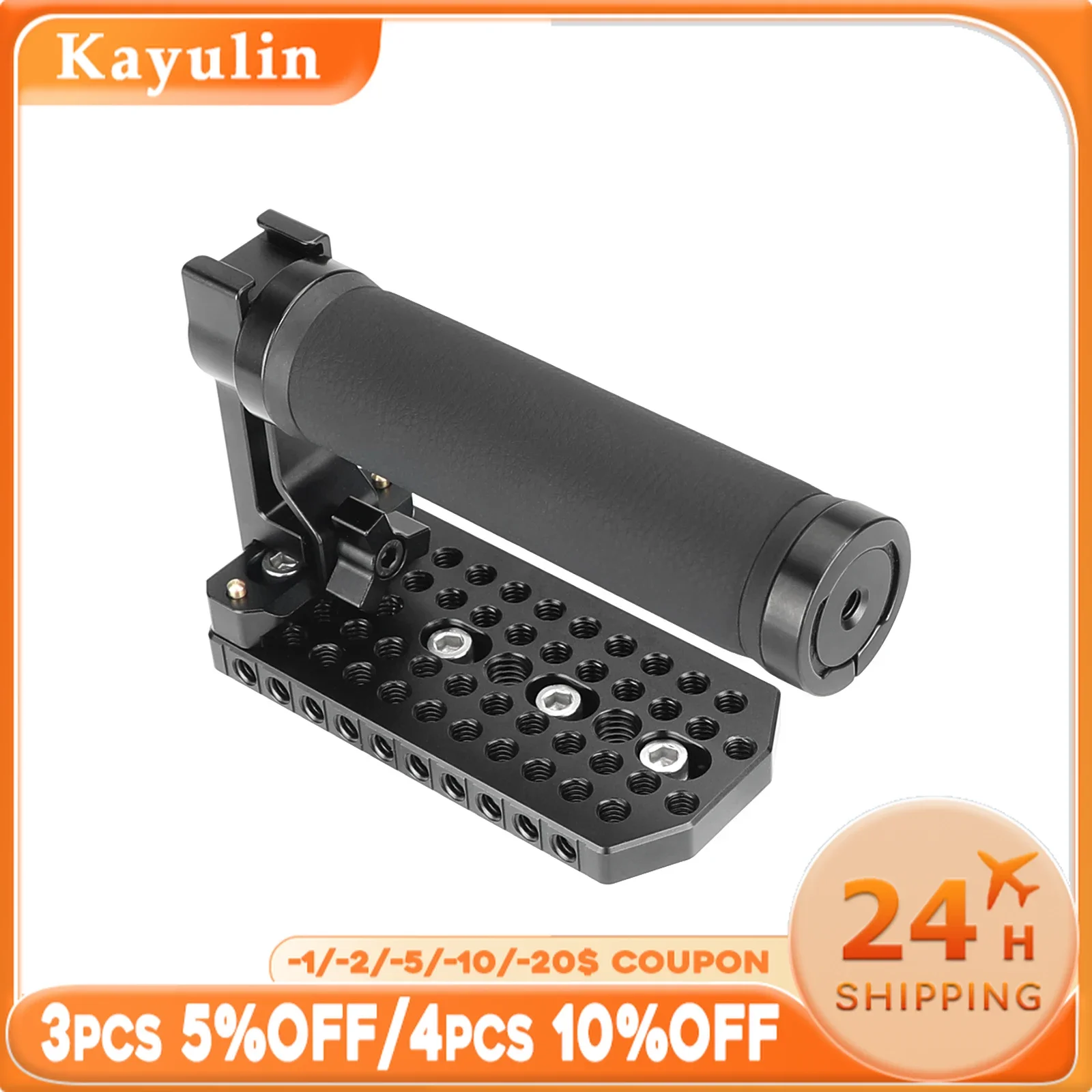 Kayulin Top Handle Grip With NATO Rail Bar & Top Cheese Plate with 1/4"-20 & 3/8"-16 Threads for BMD Blackmagic Design URSA Mini
