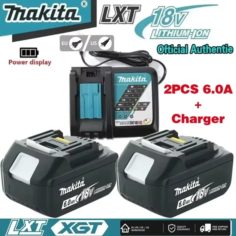 

Makita Genuine 18V Battery 6Ah Rechargeable Power Tools Battery 18V makita with LED Li-ion Replacement LXT BL1860B BL1860