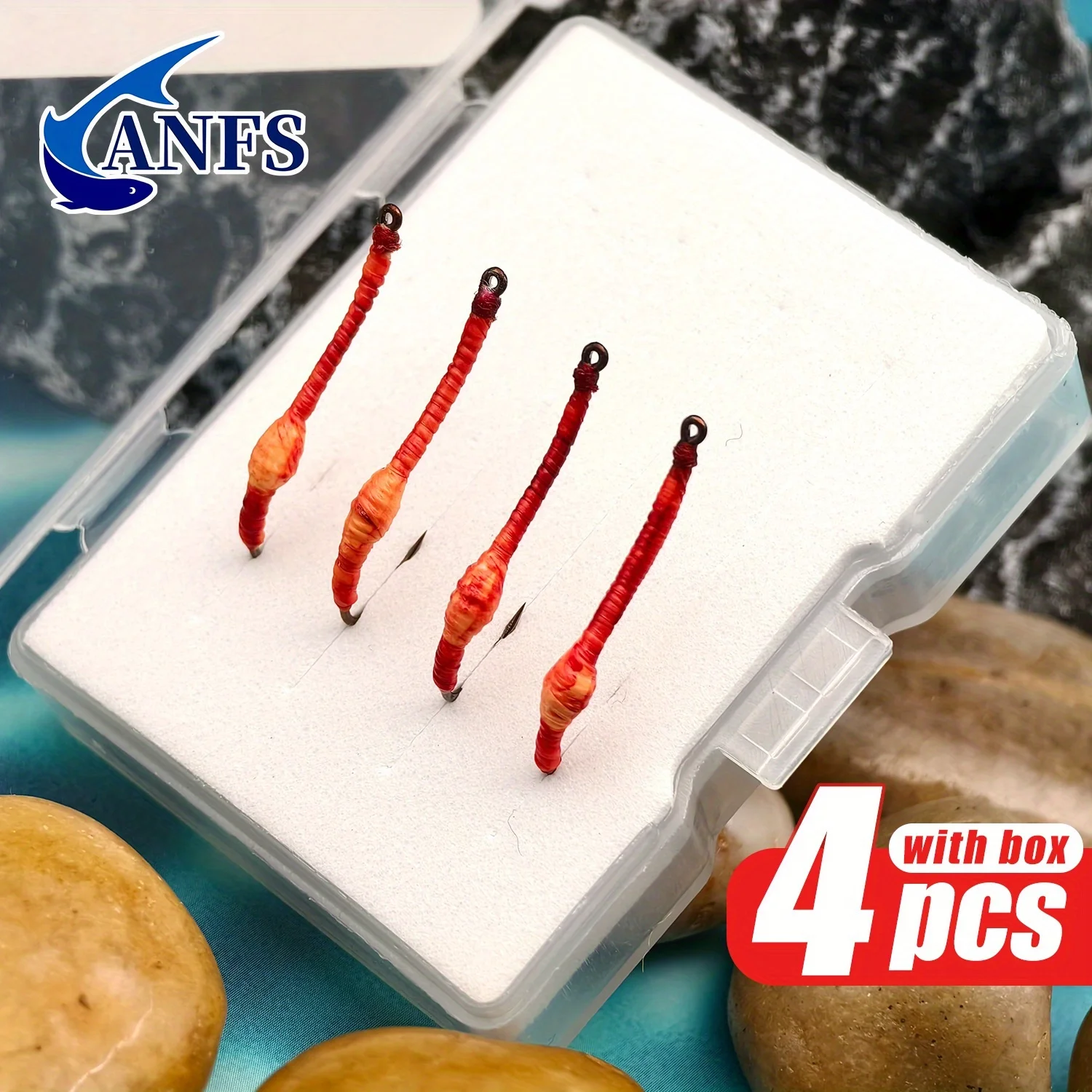 ANFS 4pcs Squirmy Wormy Fly Trout Fishing Lures - Lifelike Design for Increased Bites and Hookups