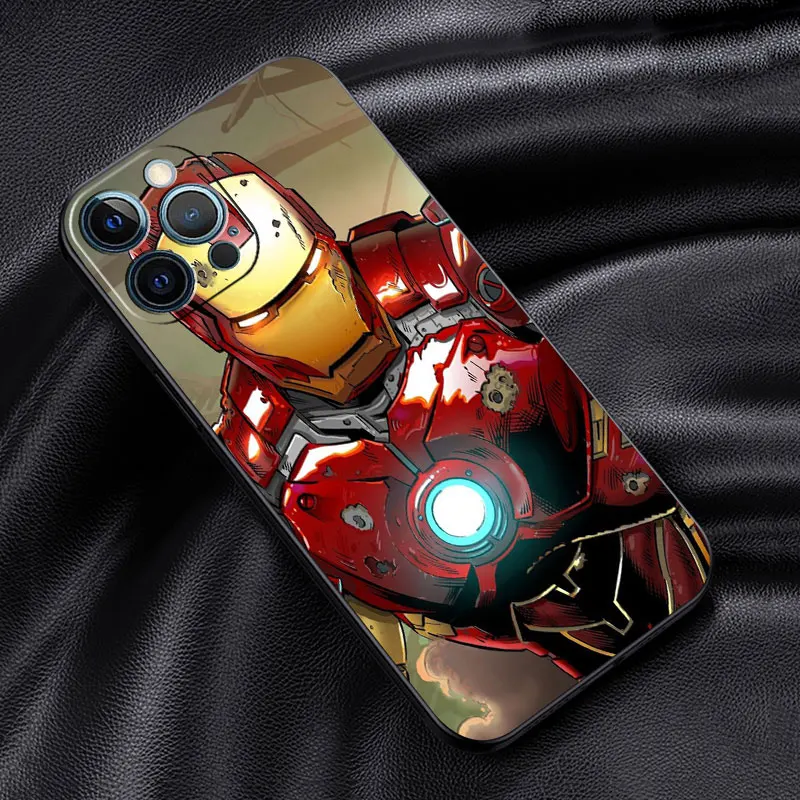 Silicone Case For Apple iPhone 15 13 12 11 Pro Max 7 8 12Mini XS XR X 5 5S SE 6 6S Plus Phone Cover Marvel Iron Man Tony Stark