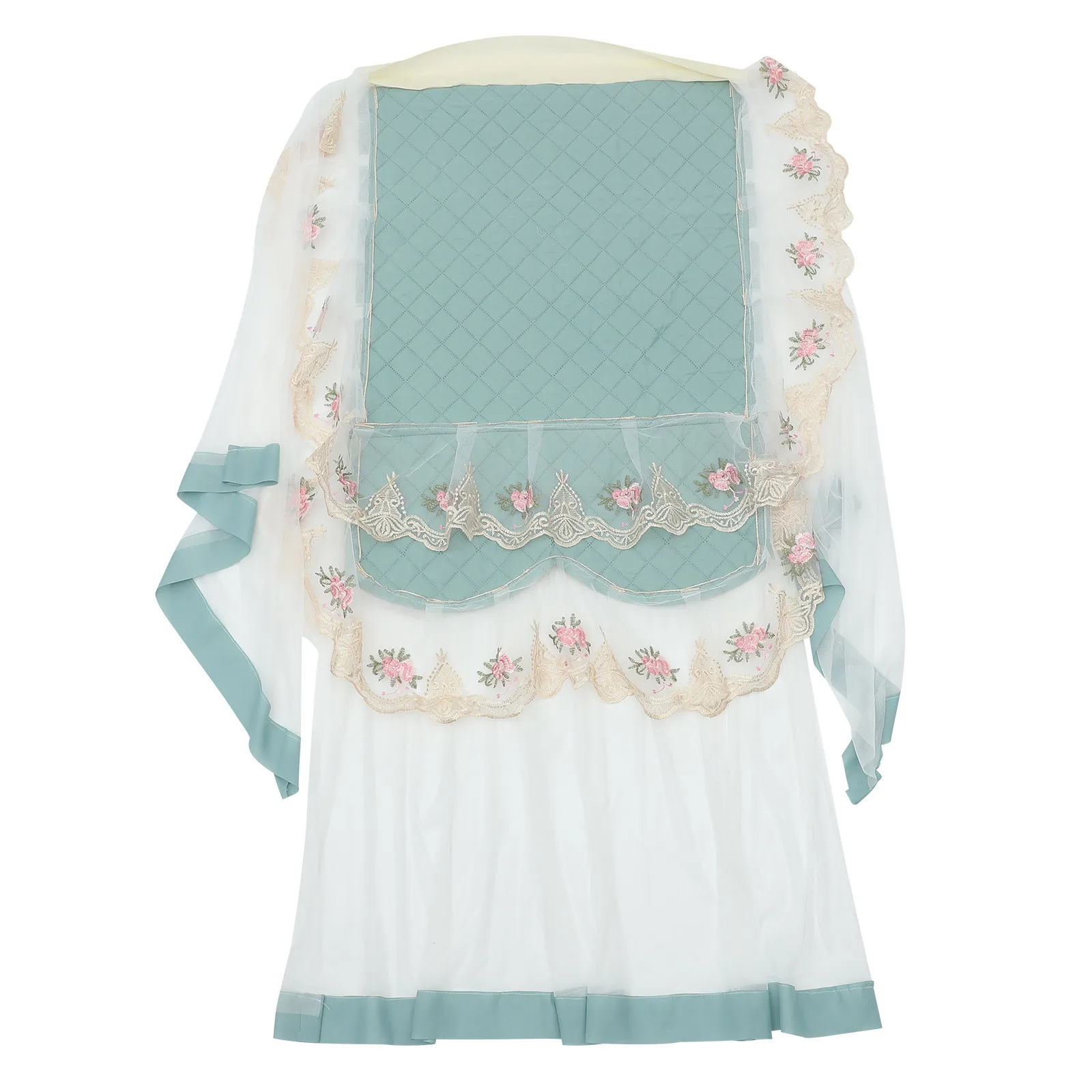 

Dust-Proof Washing Machine Cover with Lace Design Waterproof Sunscreen Protective Cover for Washer and Refrigerator Household