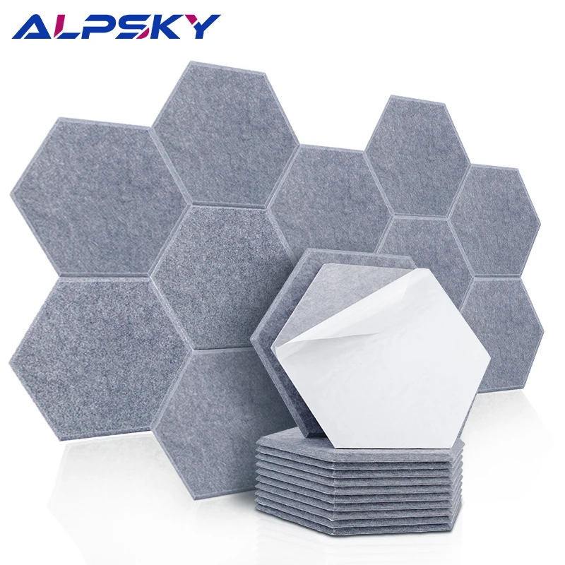 3Pcs Hexagon Polyester Soundproofing Wall Panels Sound Proof Self-adhesive Acoustic Panel Study E-sports Room Nursery Wall Decor