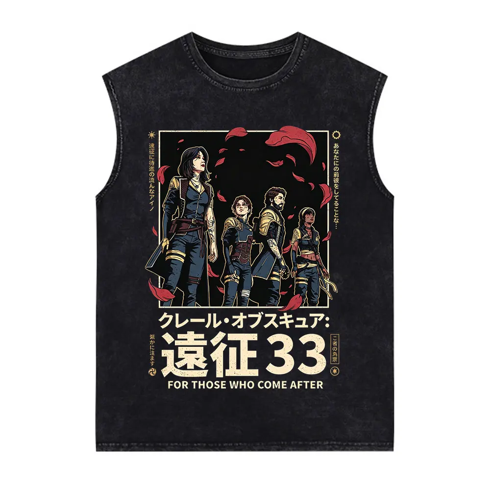 Clair Obscur Expedition 33 for Those Who Come After Washed Sleeveless Vest Men Women Fashion Clothing Casual Oversized Tank Tops