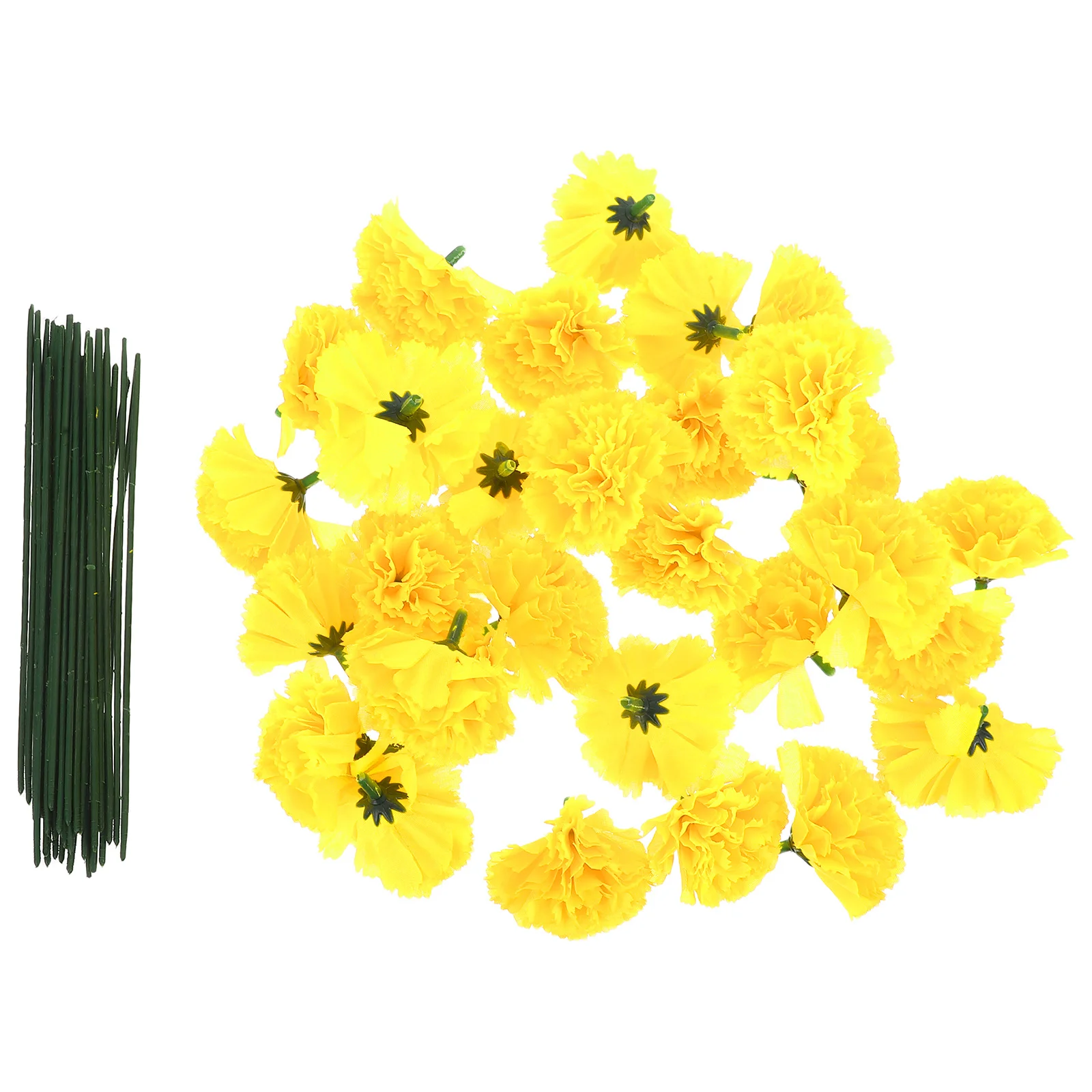 

1 Set Artificial Marigold Flowers 30 6 Stems for Festival Wedding Pooja Decoration Realistic Looking Faux Marigold