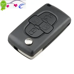 2026 New 4 Buttons Flip Floding Remote Key Fob Case Shell Fob forPeugeot 1007 forCitroen C8 Uncut Blade With Groove CE0523