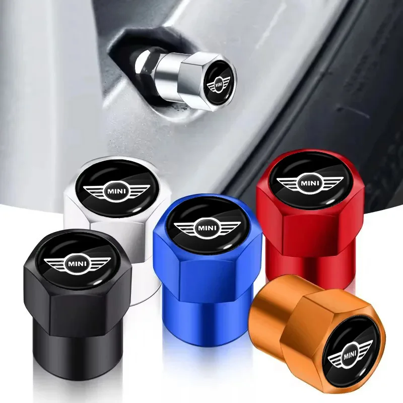 4Pcs Car Wheel Tire Valve Caps Air Stem Covers Accessories For MINI Cooper JCW R50 R52 R53 R56 R60 R61 F54 F55 F56 F60 Clubman