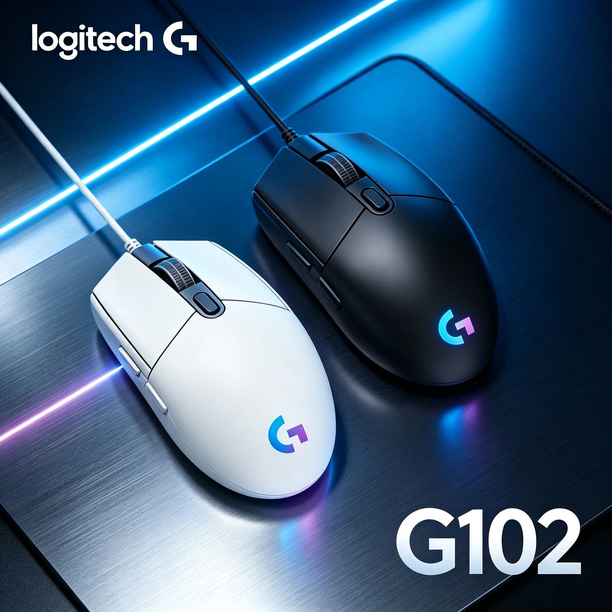 Logitech G102 Light‑Weight Ergonomic Wired Mouse RGB Luminous Effect High DPI Gaming Mice for Laptop Daily Office & Game