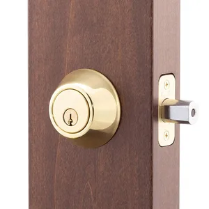 Xi lanh đơn cho lối vào cửa trước, khóa tròn với chìa khóa, khóa chết hiện đại, Gold Deadbolt 8 Cửa khóa vàng bán hàng chính - №4