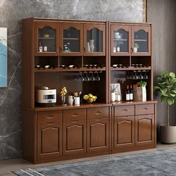 Wooden Glass Wine Cabinets Liquor Storage Wall Home Wine Cabinets Living Room Display Estante Vinos European Furniture QF50JG