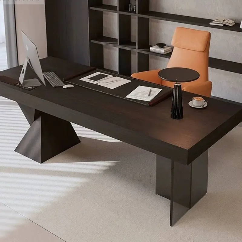 Solid Wood Desk with Drawers Italian Minimalist Smart Socket Multifunctional Study Calligraphy Table Home Office Computer