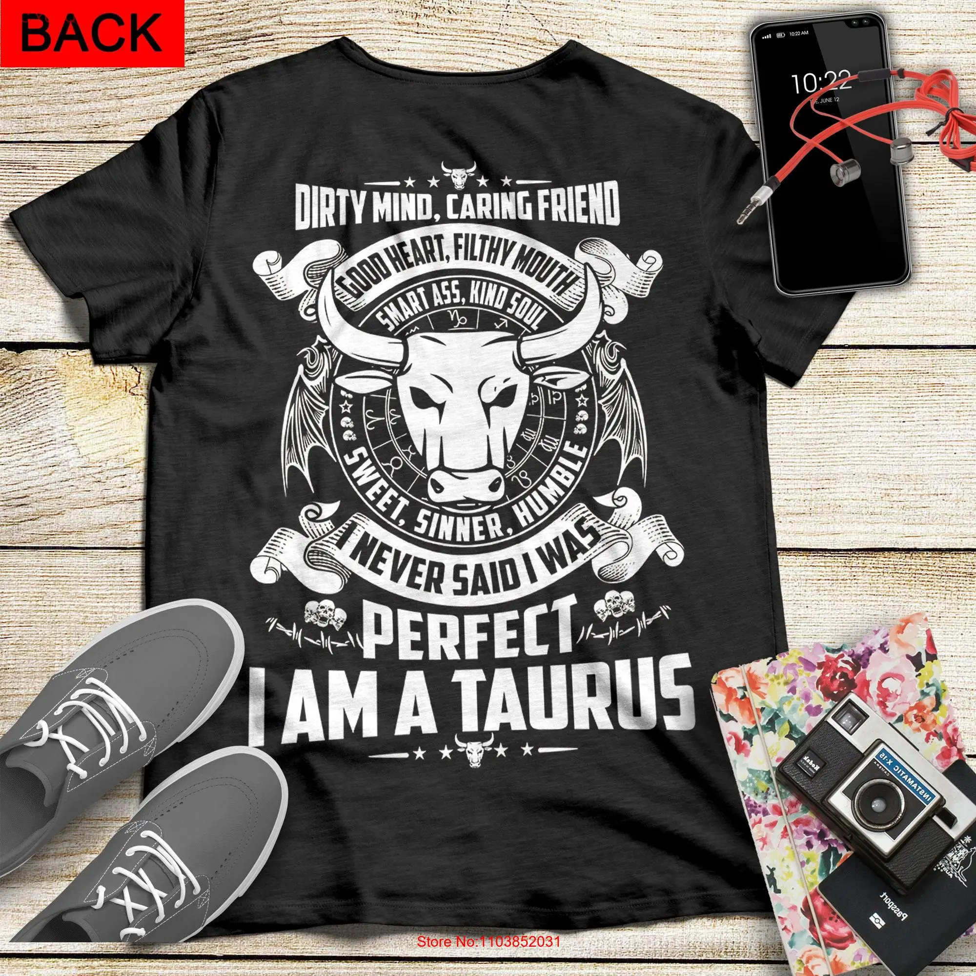 Dirty Mind Caring Friend Good Heart Filthy Mouth Kind Soul Sweet Sinner Humble I Am A Taurus Футболка Знак зодиака на день рождения