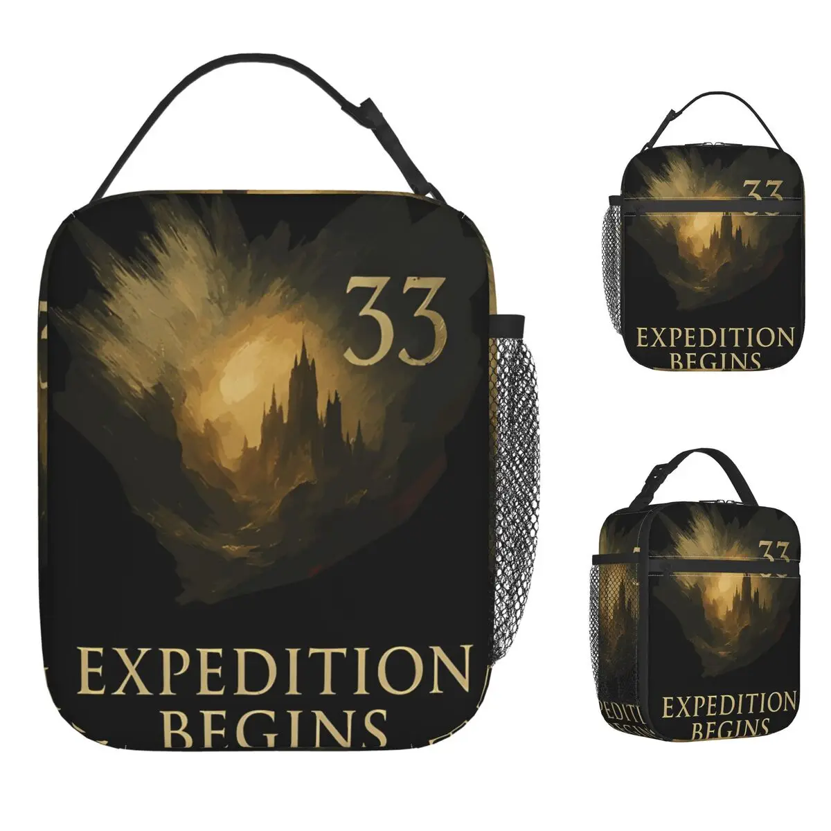 

Clair Obscur Expedition 33 Lunch Bag Expedition Begins Travel Lunch Box For Adult Retro Designer Thermal Lunch Bags Cooler Bag