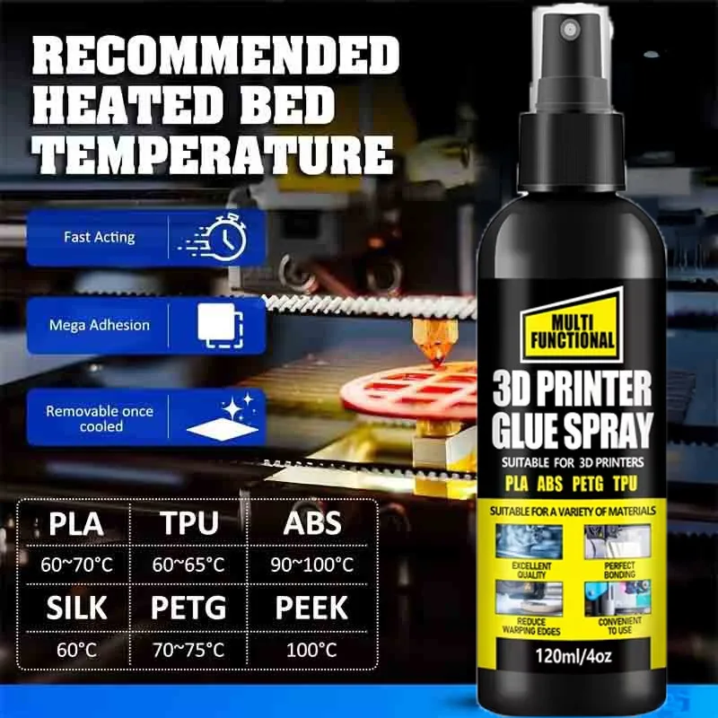 

120/240ml Strong 3D Printer Adhesive Glue | Strong Glue Reduces Warping of PLA, ABS, PETG, TPU Filaments on Various Build Plates