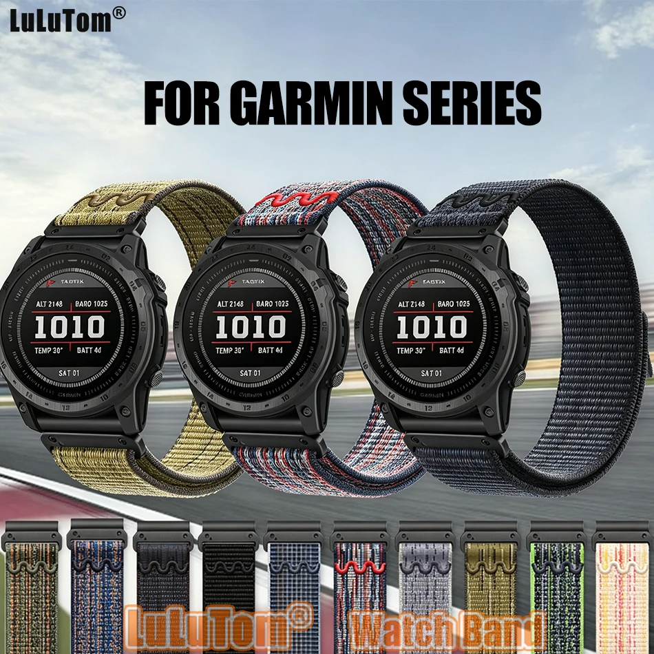 Sports Nylon Loop Band for Garmin Watch Fenix 8 7X Pro 6X Enduro 3 Woven Velcro Strap For Garmin Tactix 7Pro Instinct 2X 22/26mm