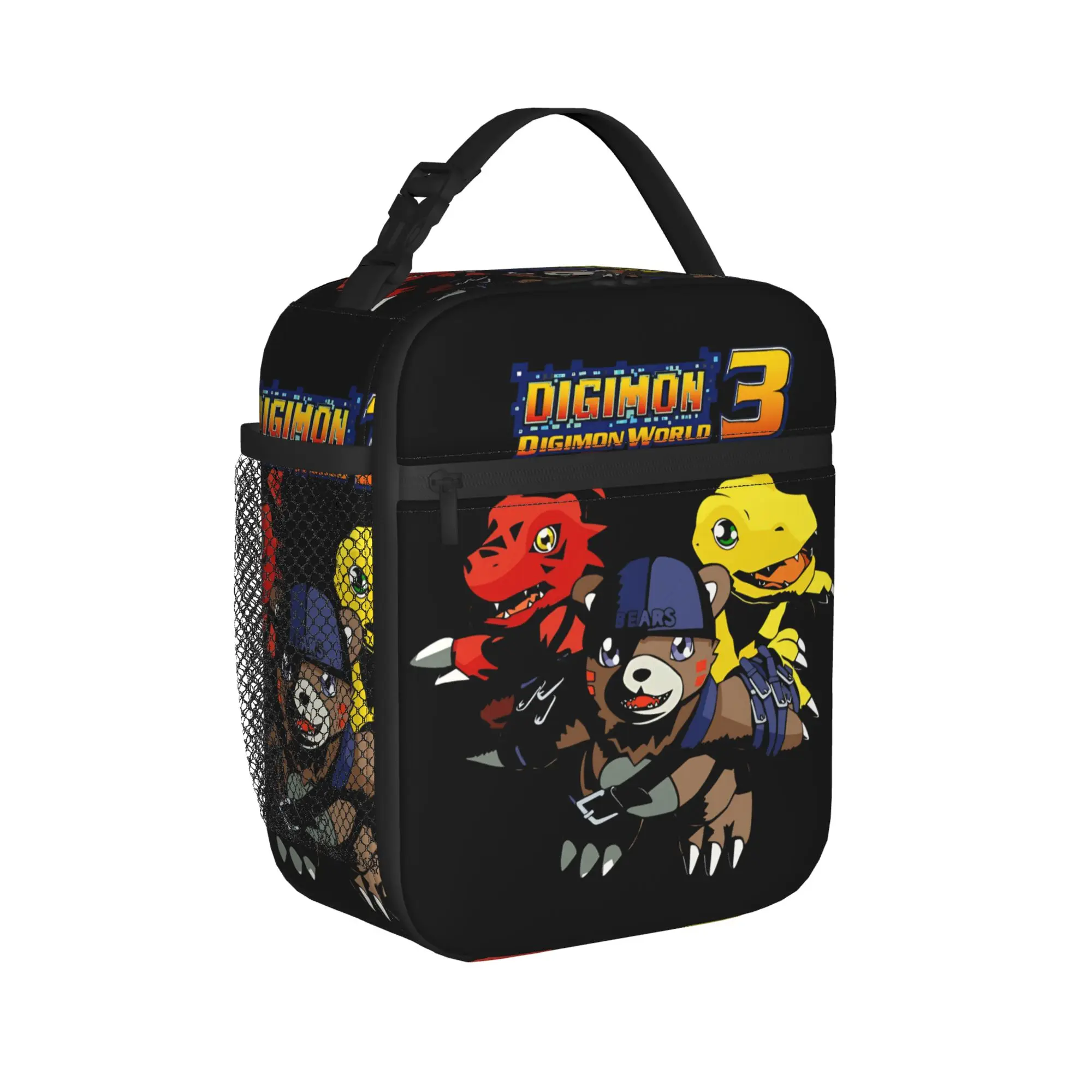 digimon world Insulated Lunch Bags Portable  Lunch Container Cooler Bag Lunch Box Tote College  Picnic Bento Pouch