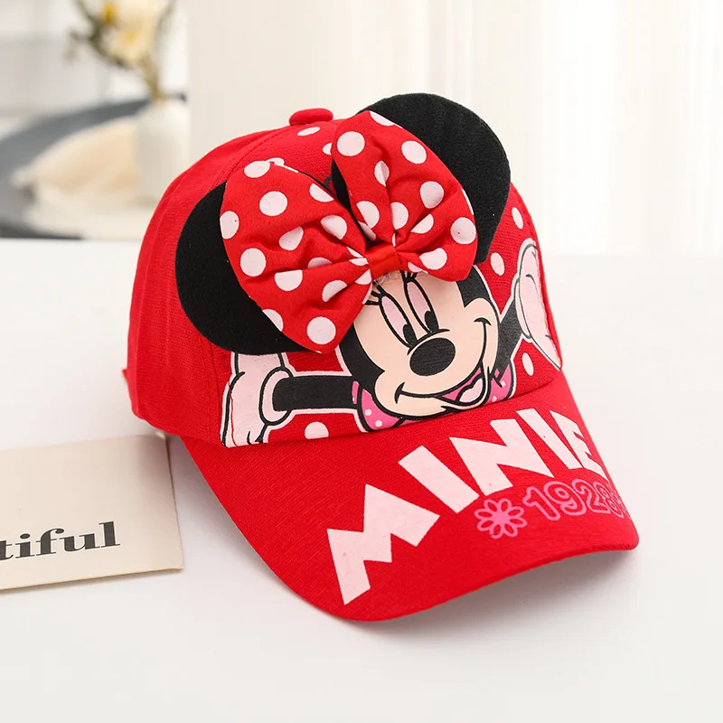 Sombrero de dibujos animados de Minnie Mouse para niños y niñas, gorras de béisbol de red, sombreado para el sol, Hip Hop, 2-6 años