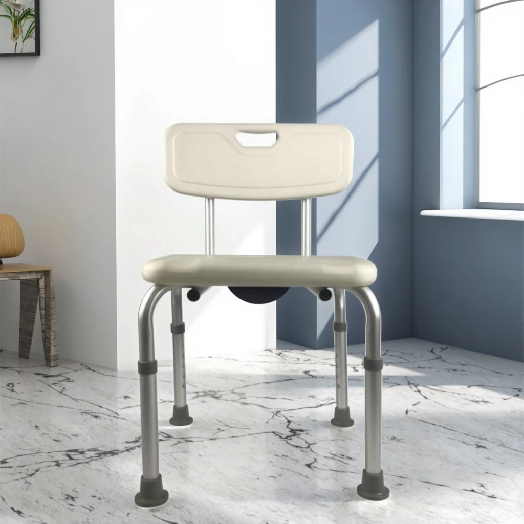 

Shower Chair Elderly & Disabled Bathroom Safety Assist Height Adjustable Bathroom Portable Bath Stool Chair