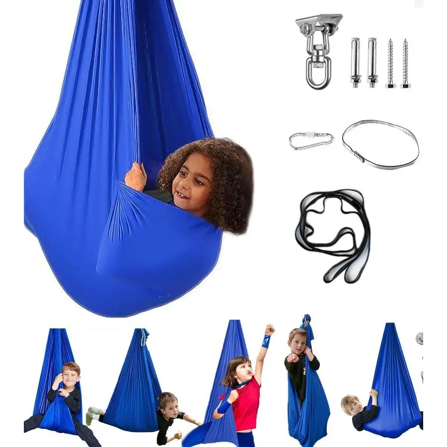 

Sensory Swing for Kids with Special Needs, Indoor Kids Swing Cuddle Hammock Chair Adjustable Aerial Swing for Children with Auti