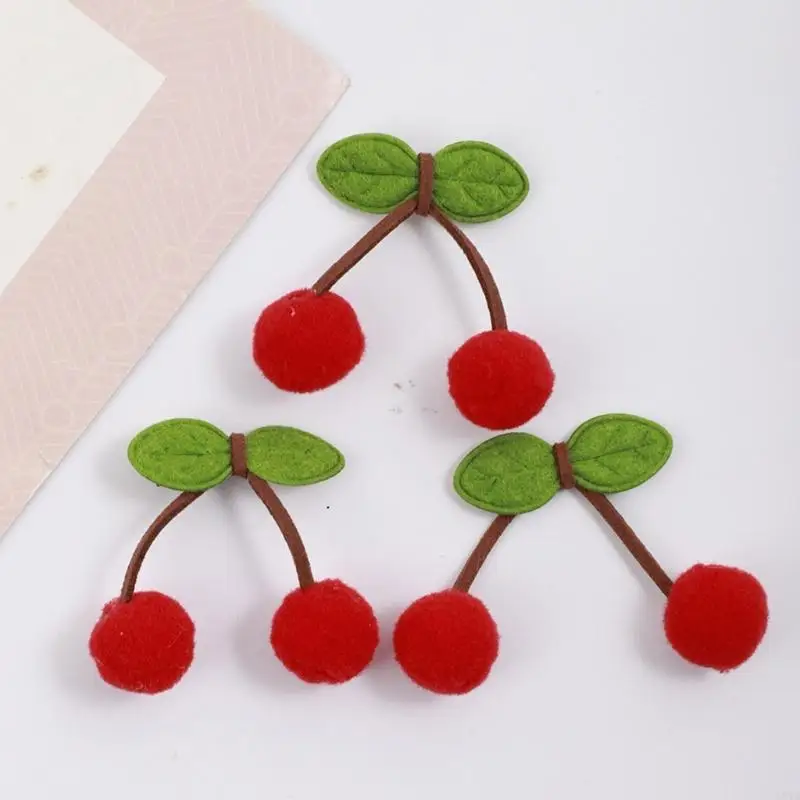 L5YA แพ็ค 10 ผ้าผลไม้ Pompoms เย็บ Appliques เสื้อผ้าอุปกรณ์เสริมสำหรับเครื่องแต่งกาย Embellishments อุปกรณ์เสริมผม