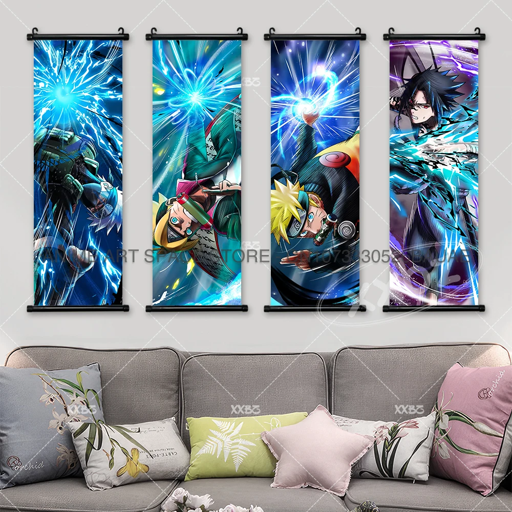 Naruto hängende Malerei Haruno Sakura Wandkunst Uchiha Madara Home Decor Tsunade Jiraiya Scroll Bild Orochimaru Anime Poster – Detail 3