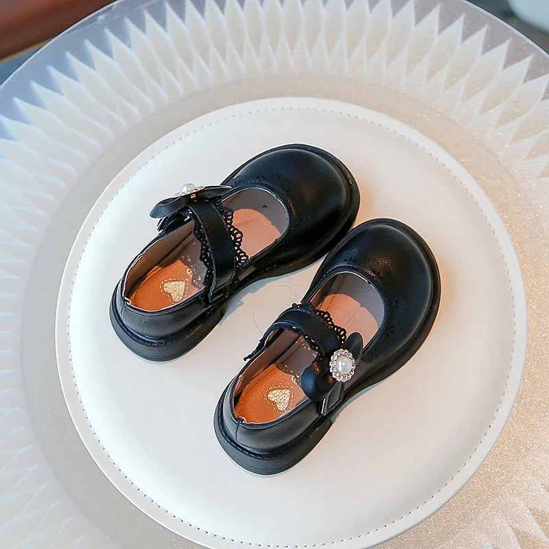 

Новая детская модная элегантная детская обувь принцессы с жемчужным узлом и бабочкой, детская обувь для маленьких детей, обувь для вечеринок, детская обувь с кружевным бантом для девочек