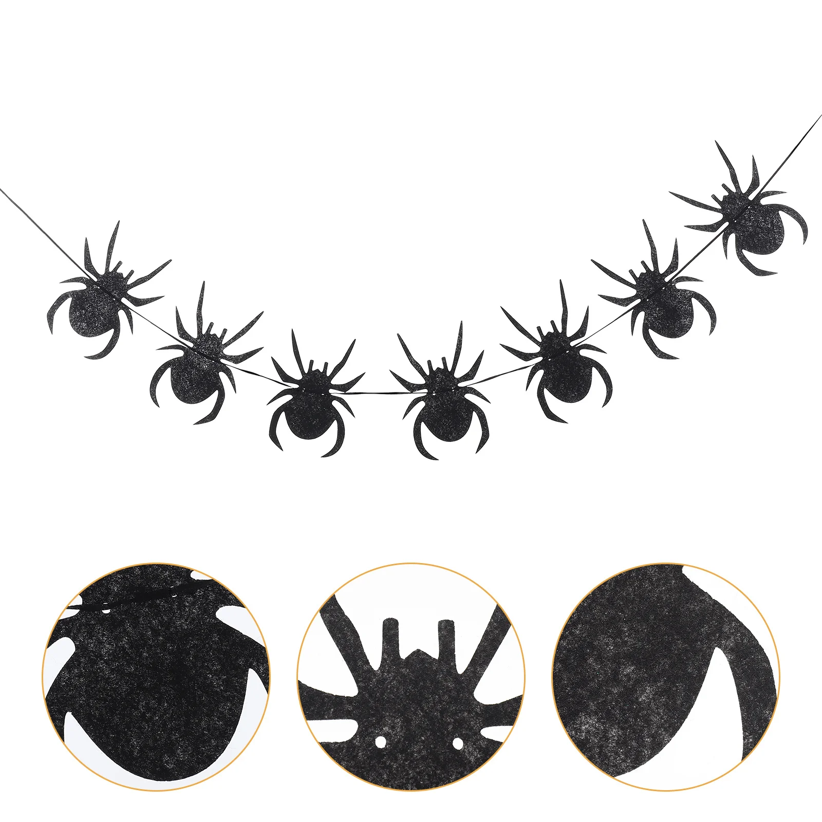 

Black Spider Banner Felt Bunting Halloween Party Decoration Indoor Outdoor Festive Atmosphere Halloween Banner