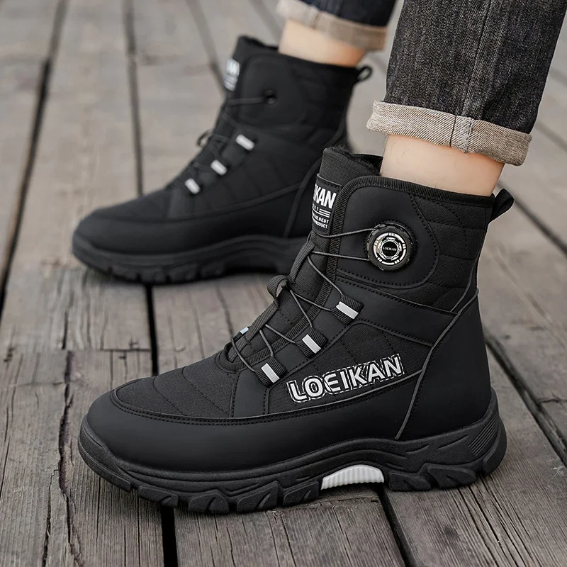 Męskie buty zimowe Brand 2025, ocieplane bawełną, super ciepłe, męskie buty outdoorowe, styl uliczny, rozmiary 39-48