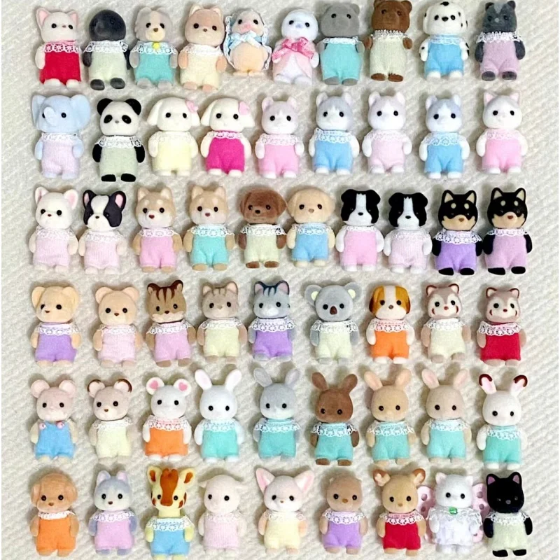 In Stock Sylvanian Families Small Station Baby Series Anime Flocking Doll Figure Model Toys Cute Doll Collectible Birthday Gifts