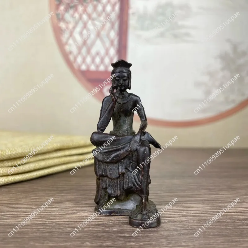 Antique mini Buddha, about 2.7 cm long, about 3.1 cm wide, about 6.6 cm high, weighing about 106 grams