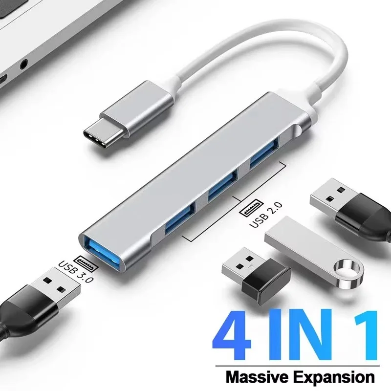 Type C OTG Adapter 4 In 1 Type C To USB A 3.0 HUB High Speed Multi Ports Splitter For Huawei Xiaomi Smart Phone Macbook Notebook