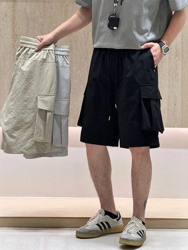 

American Casual Workwear orts Qui Dry Loose Fit Trendy Brand Big ket Function Five Sports Pants Thin Five Spor orts