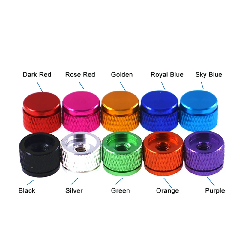 1-10Pcs Aluminum Knurled Thumb Nuts M3.5 M4 Thread Blind Hole Hand Tighten Nut Anodized For RC Models Computer Case 10 Colors