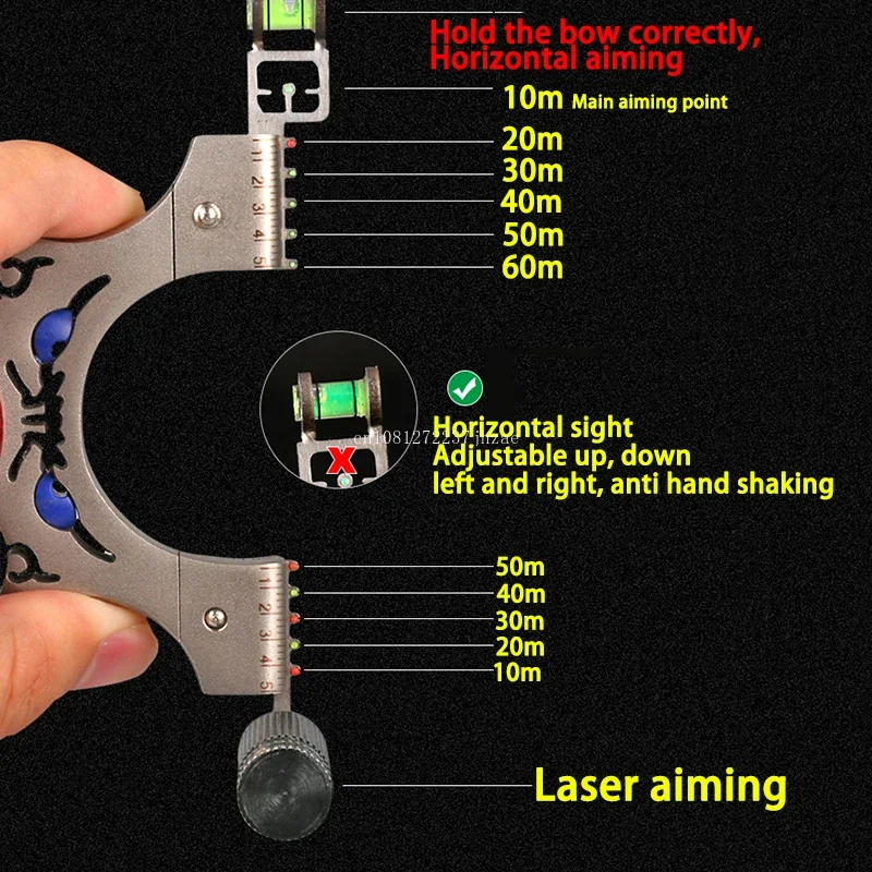 Laser Shooting Slingshot High Precision Sling Outdoor Stainless Steel Sling shot for Hunting Fishing Catapult Self Defense