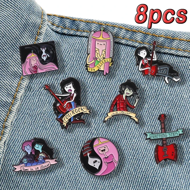 

Marceline Enamel Pin Anime Cartoon Guitarist Bass Player Design Brooch Punk Badge Decoration Jewelry Gift for Friends