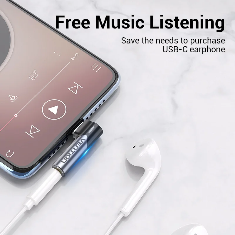 Vention Type C to 3.5mm Jack Aux Adapter Earphone USB C Headphones Adapter Jack Audio Cable For Huawei P60 Xiaomi 3.5mm Adapter