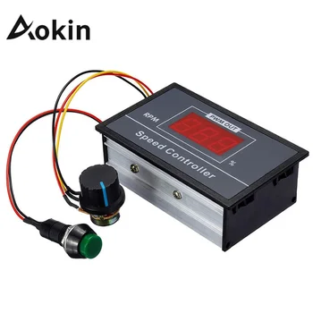 Aokin DC 6-60V 12V 24V 36V 48V 30A PWM DC régulateur de vitesse de moteur régulateur de vitesse de moteur avec interrupteur d'arrêt de démarrage