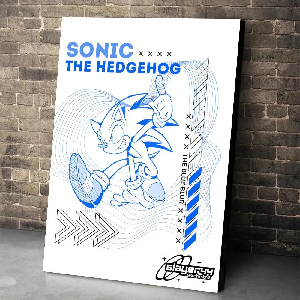 Sonic The Hedgehog Poster-Aufkleber Wandbild Selbstklebende Dekoration für Schlafzimmer Wohnzimmer Zuhause HD-Wandaufkleber Geschenk – Detail 6