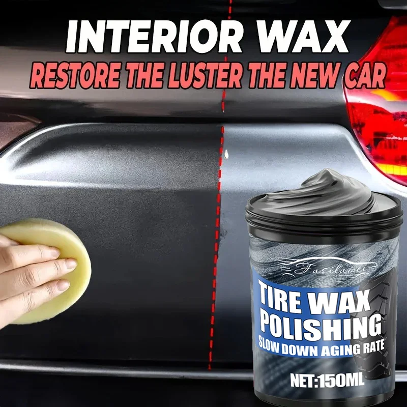 NEW150g compuesto de reparación de plástico para coche, cera para salpicadero, esmalte de brillo negro para neumáticos, crema para el cuidado del asiento del sofá, eliminador de arañazos, adecuado para