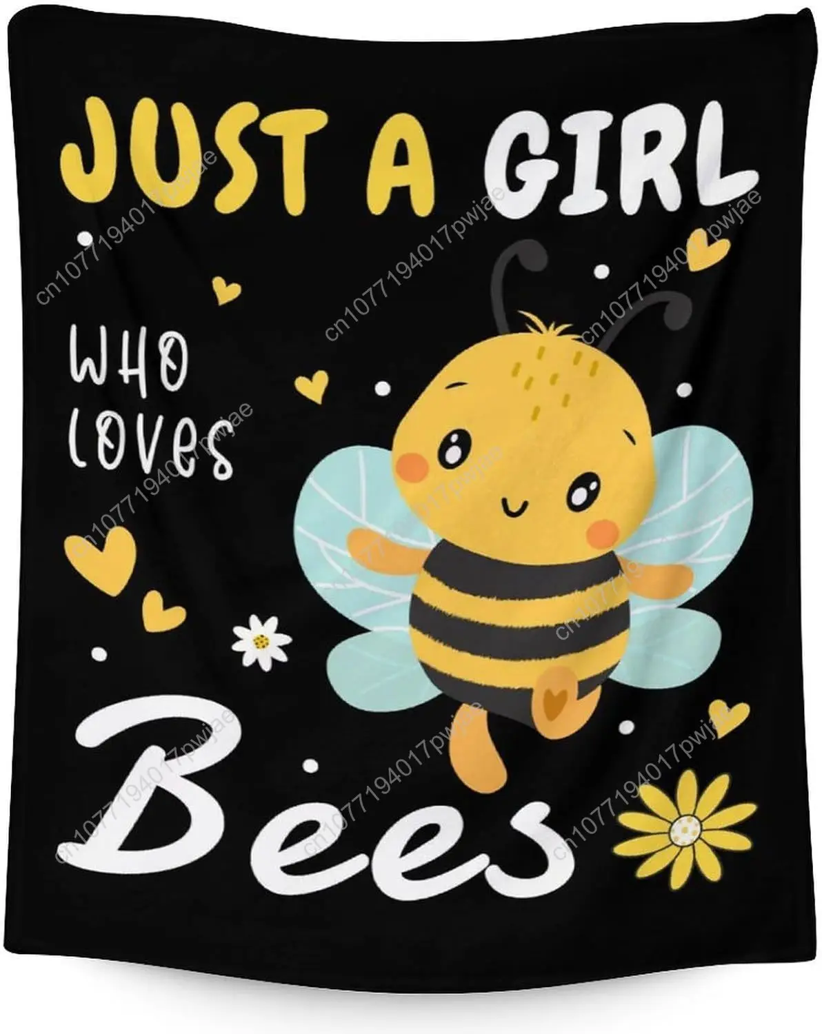

Bee Blanket for Adult Cute Blanket for Women - Black Lightweight Furry Throws for Sofa Bed Living Room
